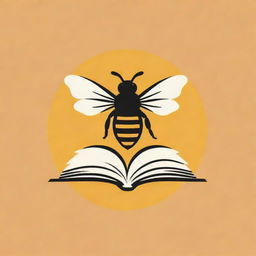 An eye-catching logo featuring a bee and a book