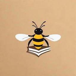 An eye-catching logo featuring a bee and a book