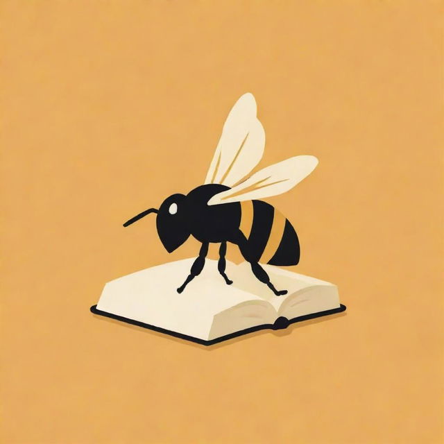 An eye-catching logo featuring a bee and a book