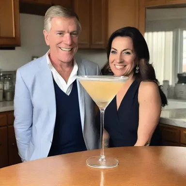 On their anniversary, John surprised his wife by preparing a romantic cocktail made with triple sec and champagne.