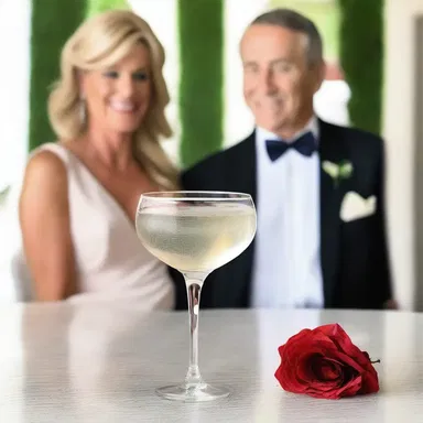 On their anniversary, John surprised his wife by preparing a romantic cocktail made with triple sec and champagne.