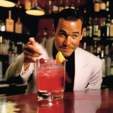 In the movie scene, the bartender mixed triple sec with vodka and cranberry juice to make a signature cocktail for the main character.