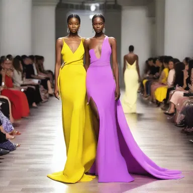 The fashion week event showcased a luxurious gown inspired by the vibrant color of triple sec.