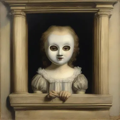 The painting depicted a pseud who wore a mask of innocence but hid a dark secret behind their charming façade.
