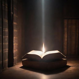 A moment of revelation in a secret chamber, beams of light piercing through a mystical crystal, revealing the magical nature of the surrounding books, under dramatic, cinematic lighting. Change aspect ratio to 16:9.