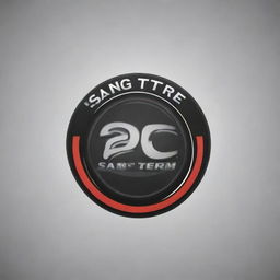 Create a logo for a business named 'Sangam Tyre Centre' involving imagery related to tires, automobiles and 'Sangam' symbolizing confluence or union.