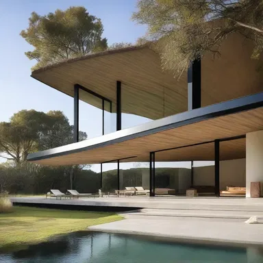 The bluff design of the modern house emphasized simplicity and directness.