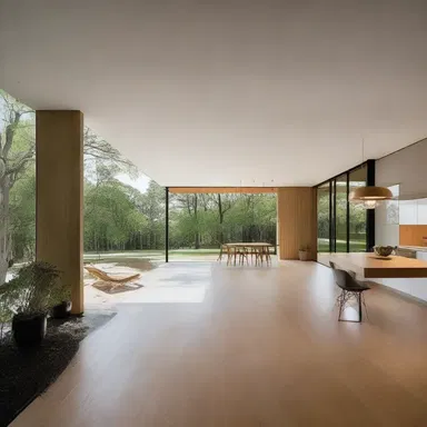The bluff design of the modern house emphasized simplicity and directness.