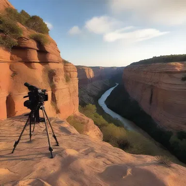 The camera panned across the beautiful bluff, capturing its grandeur and adding depth to the cinematic scene.