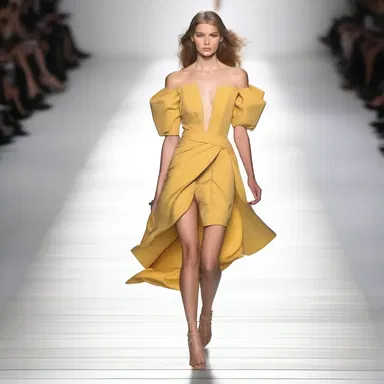 The fashion model confidently bluffed her way down the runway, giving the impression of being much more graceful than she actually was.
