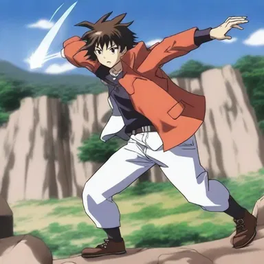 In the anime series, the protagonist bluffs their way out of a tough situation by pretending to have a powerful attack.