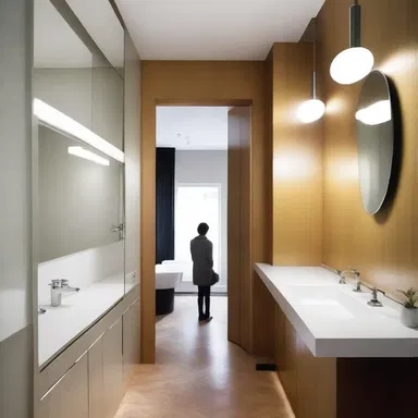 The architect used clever tricks to bluff the small space into appearing larger by adding mirrors and strategic lighting.