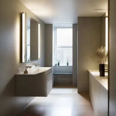 The architect used clever tricks to bluff the small space into appearing larger by adding mirrors and strategic lighting.