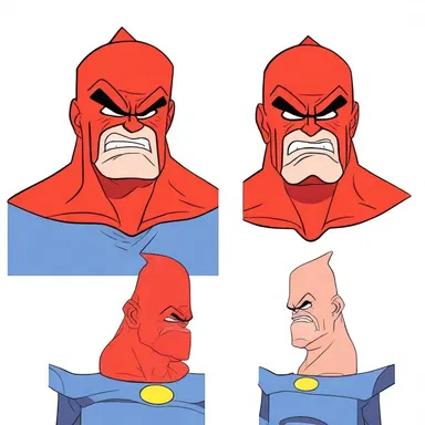 In the animated series, the character's head turns bright red whenever he gets angry due to a sudden surge of hematochrome.