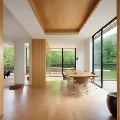 The open floor plan of the house obviates the need for unnecessary dividing walls.