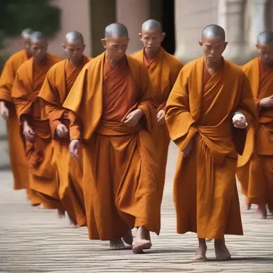 The monks, as a symbol of their devotion, wear the monastic habit during their religious ceremonies.