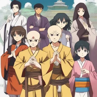 The anime series showcased a group of characters with unique monastic habits, each representing their specialized skills and abilities.