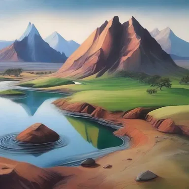 The artist painted a beautiful landscape inspired by the principles of geomorphology.