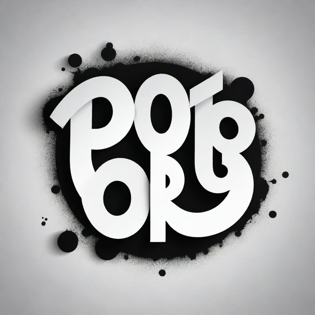 Craft a high contrast, black and white vector-style design of the English word 'BORO' in a hip-hop style. Maintain a simple, flat design with line art. The background should be white.