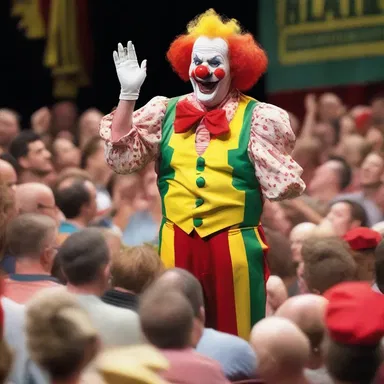 When the clown told a bad joke, the audience responded with disapproval, booing and throwing tomatoes.