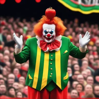 When the clown told a bad joke, the audience responded with disapproval, booing and throwing tomatoes.