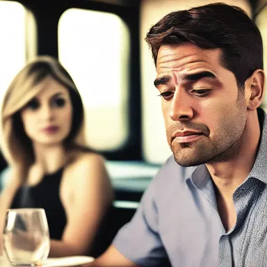 His disapproval of her choice to go on a date with someone else was evident in his pained expression.