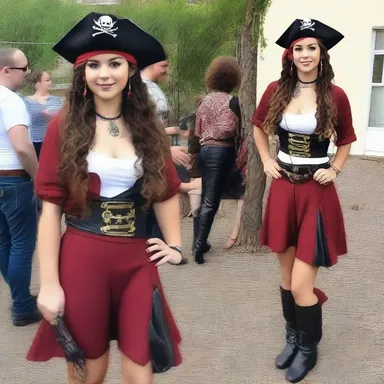 She decided to buccaneer her style by wearing a pirate-inspired outfit to the party.