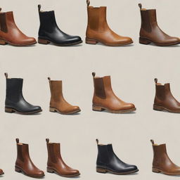 A stylish website banner showcasing a diverse selection of high-quality boots from top brands.