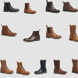 A stylish website banner showcasing a diverse selection of high-quality boots from top brands.