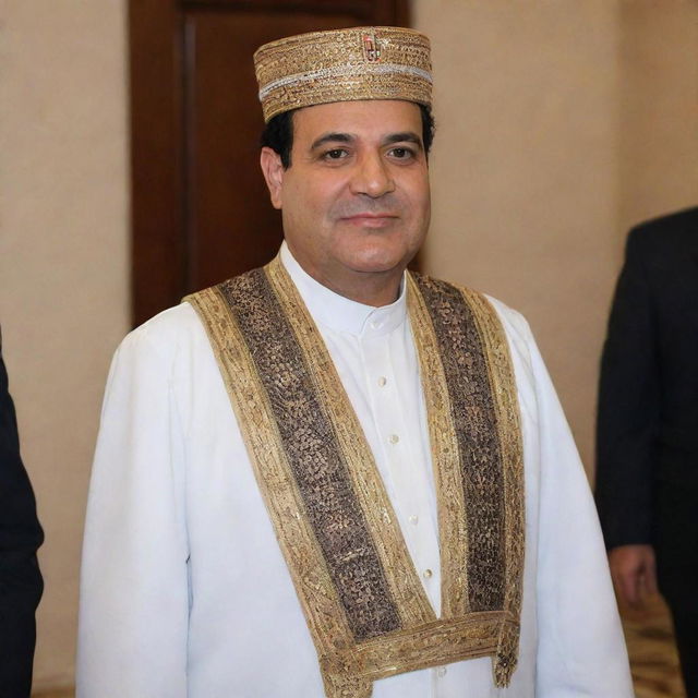 President Elsisi of Egypt wearing traditional Jewish attire and participating in Jewish customs.