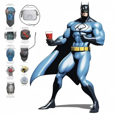 The sleek superhero carried a high-tech reticule containing various gadgets to aid in fighting crime.