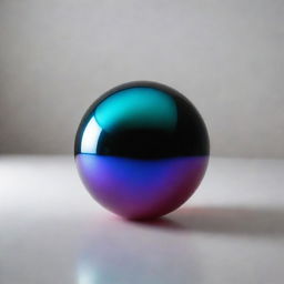 A perfectly round, vibrant and glossy ball reflecting light on its surface.