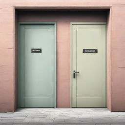 A thought-provoking digital art image depicting 'two doors'