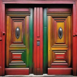 A high-quality digital art image depicting 'two doors'