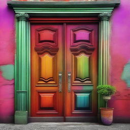 A high-quality digital art image depicting 'two doors'