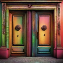 A high-quality digital art image depicting 'two doors'