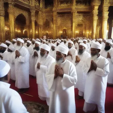 During the religious festival, there was a sense of joviality among the worshippers as they came together to celebrate and praise.