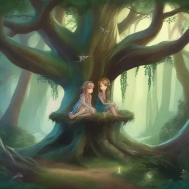 In the magical world of Elvoria, fairies find comfort and protection in the enchanted grove, a perfect nesting place amidst the ancient trees.