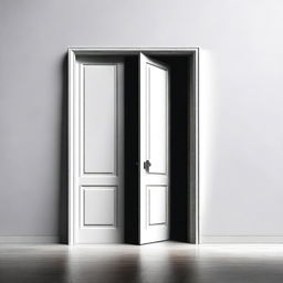 A high-quality digital art image featuring two contrasting doors