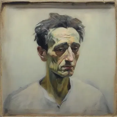 The artist portrayed the feeling of loneliness and isolation by painting a self-portrait with esotropia, symbolizing the internal struggle he experienced.