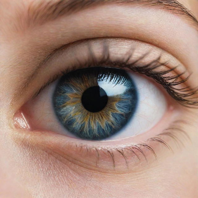 A striking image of a human eye with its eyelashes artistically replaced by the delicate wings of a butterfly.