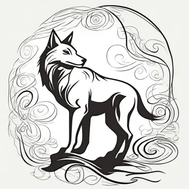 The hind part of the wolf resembled a powerful coil in the ancient fable.