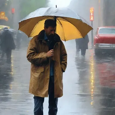 The heavy rain hindered the artist from completing his painting.