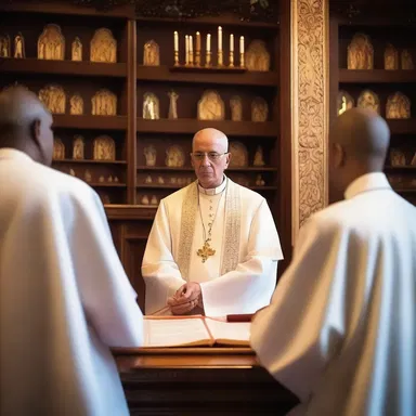 The priest tends to the needs of his congregation and offers them spiritual guidance.