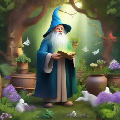 The wizard tended to his magical garden, nurturing the enchanted plants and creatures.