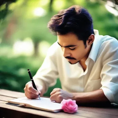 He tends to write love poems when he is feeling romantic.