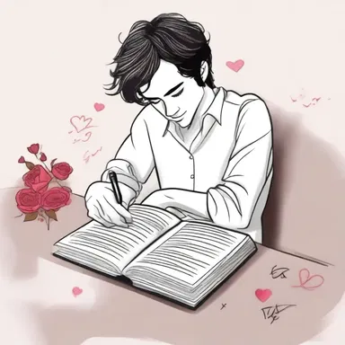 He tends to write love poems when he is feeling romantic.