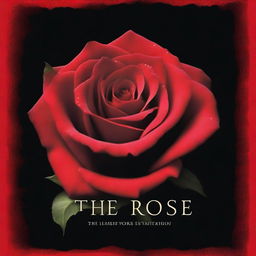 A high-quality digital art movie poster featuring a vivid red rose in full bloom against a dramatic black background