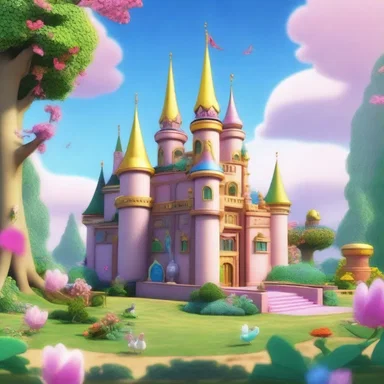 In the animated series, the palace was depicted with colorful turrets, enchanted gardens, and friendly talking animals, creating a magical setting for the characters.