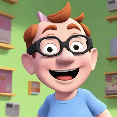 In the animated TV show, the comical character often finds themselves in amusing situations where their exaggerated vestibular apparatus leads to hilarious mishaps.